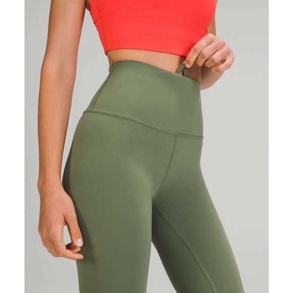 NWT Lululemon Women's Wunder Train High-Rise Tight 25" Green Twill Size 18 - Picture 3 of 9